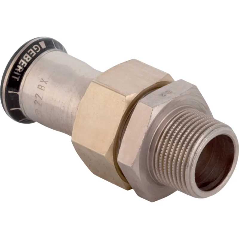 Adaptor cu filet Geberit Mapress CuNiFe, cu filet exterior: d=22mm, R=1/2″
