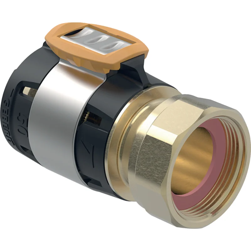 Adaptor Geberit FlowFit cu piuliţă olandeză: Material=Bronz silicat fără plumb, d=50mm, di=33mm, G=1 3/4″